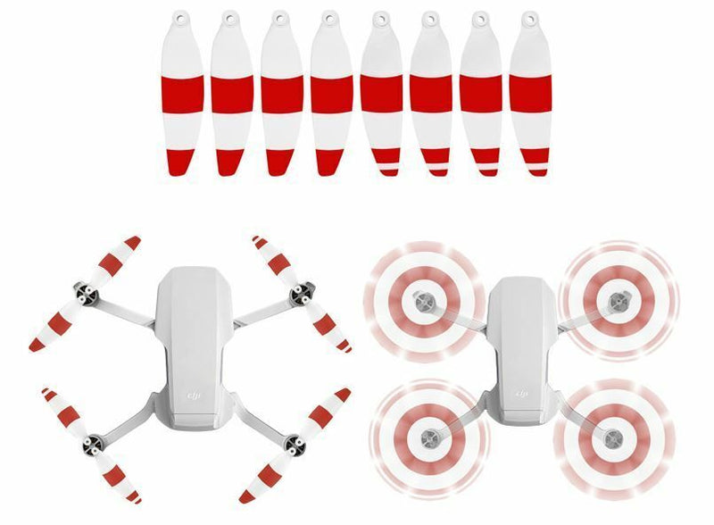 SunnyLife 8pcs White & Red Foldable Low Noise Propellers for Mavic Mini