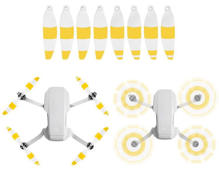 SunnyLife 8pcs White & Yellow Foldable Low Noise Propellers for Mavic Mini