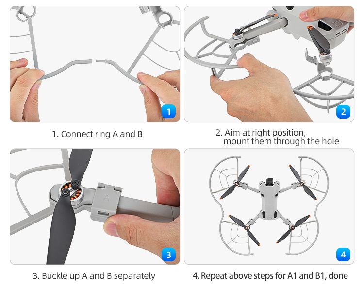 Sunnylife Propeller Guards for DJI Mini 4 Pro (Grey)