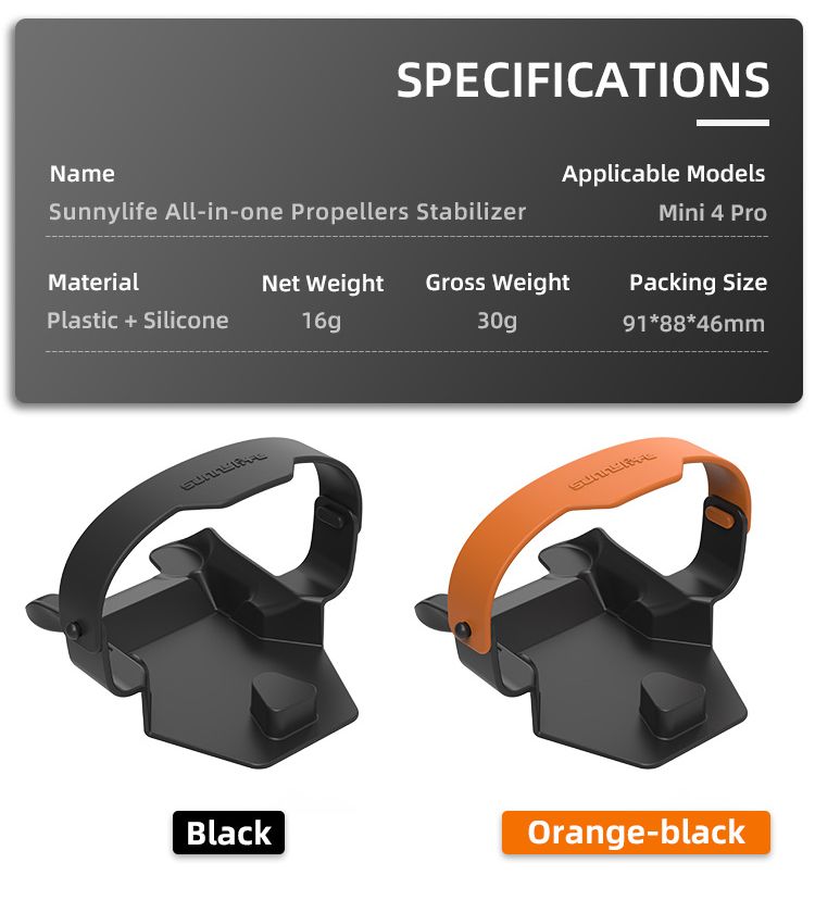 Sunnylife Propeller Stabilizer for DJI Mini 4 Pro (Orange)