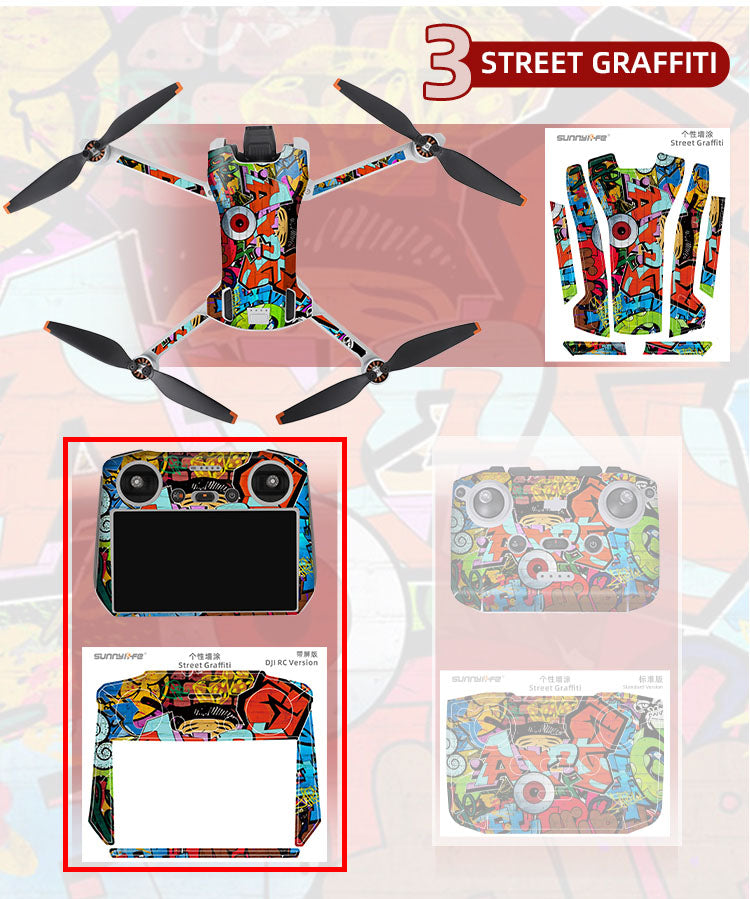 Sunnylife Skin Sticker for Mini 3 (Drone+DJI RC Remote) Street Graffiti