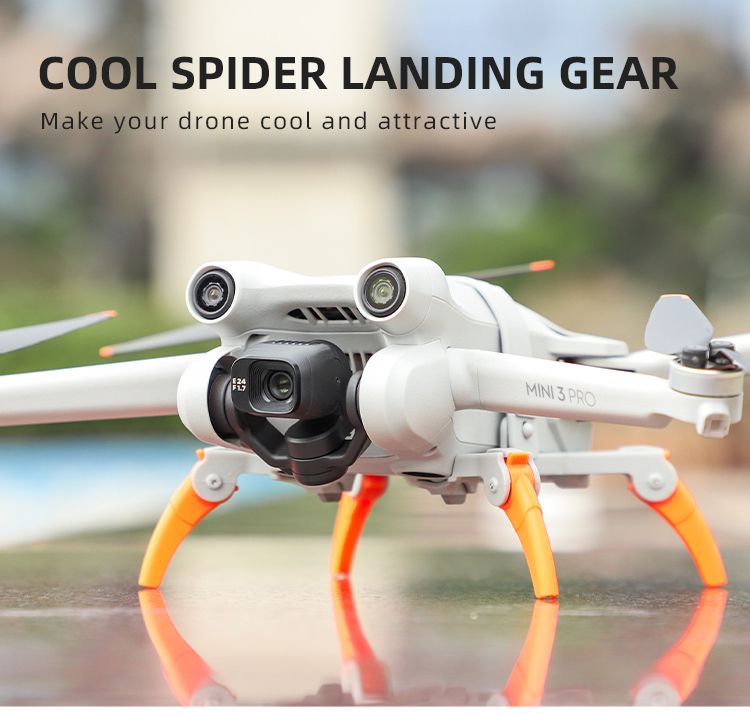 Sunnylife Spider Landing Gear Extensions for DJI Mini 3 Pro (Orange-Grey)