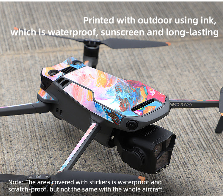 Sunnylife Protective Scratch-proof Decals for Mavic 3 Pro (DJI RC Pro Version)(Black Grain)