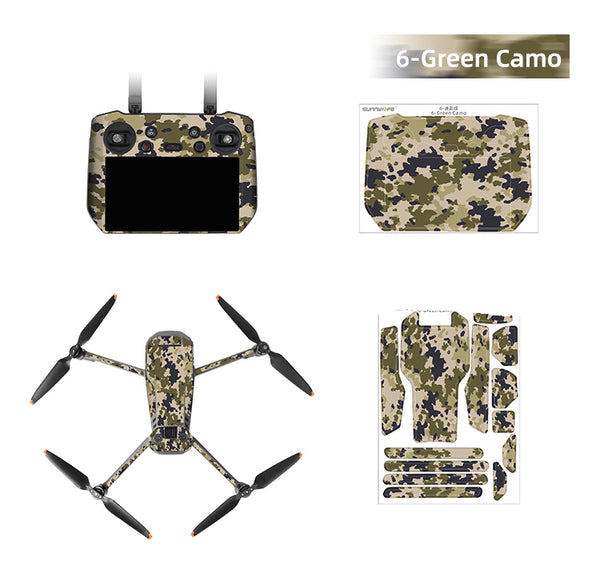 Sunnylife Protective Scratch-proof Decals for Mavic 3 Pro (DJI RC Pro Version)(Green Camo)