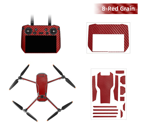 Sunnylife Protective Scratch-proof Decals for Mavic 3 Pro (DJI RC Pro Version)(Red Grain)