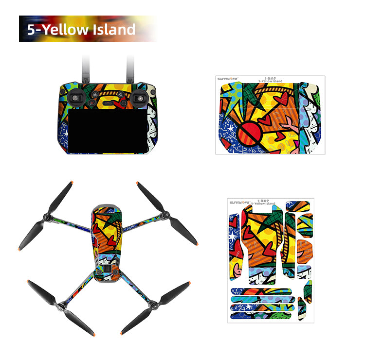 Sunnylife Protective Scratch-proof Decals for Mavic 3 Pro (DJI RC Pro Version)(Yellow Island)