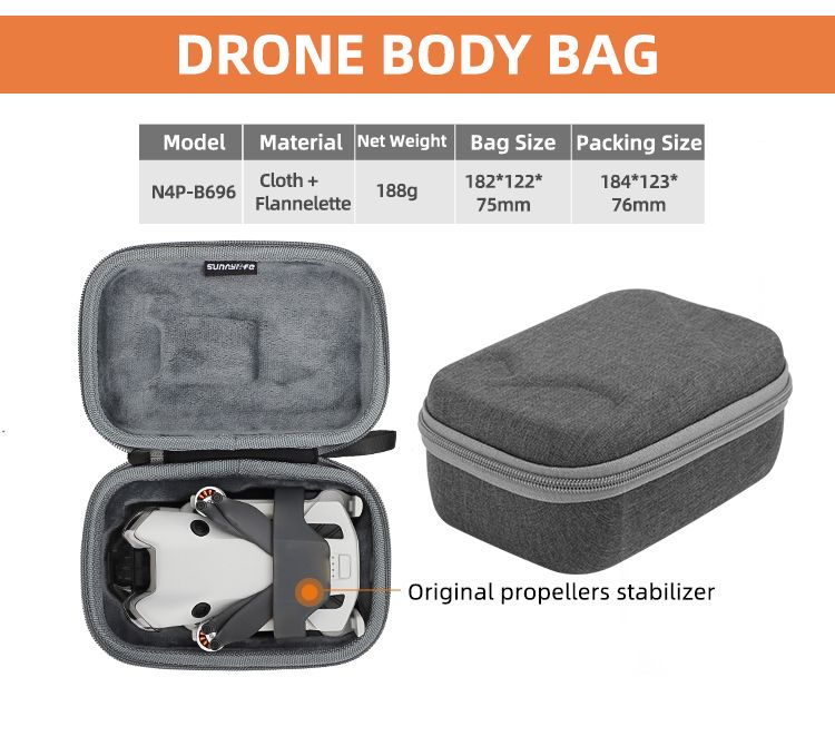 Sunnylife Portable Carrying Case for DJI Mini 4 Pro Drone Body