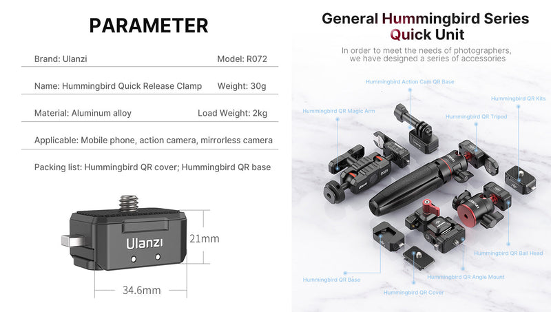 Ulanzi R080 Hummingbird Quick Release Base