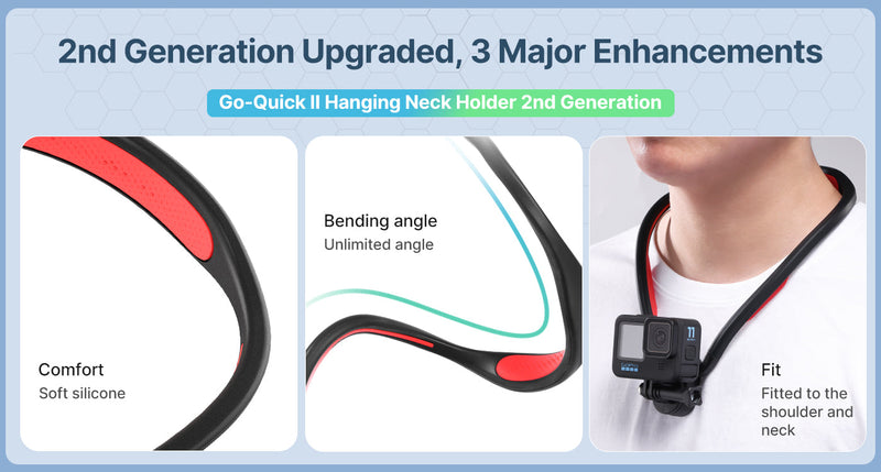 Ulanzi Go-Quick II Magnetic Neck Holder Mount for Action Cameras