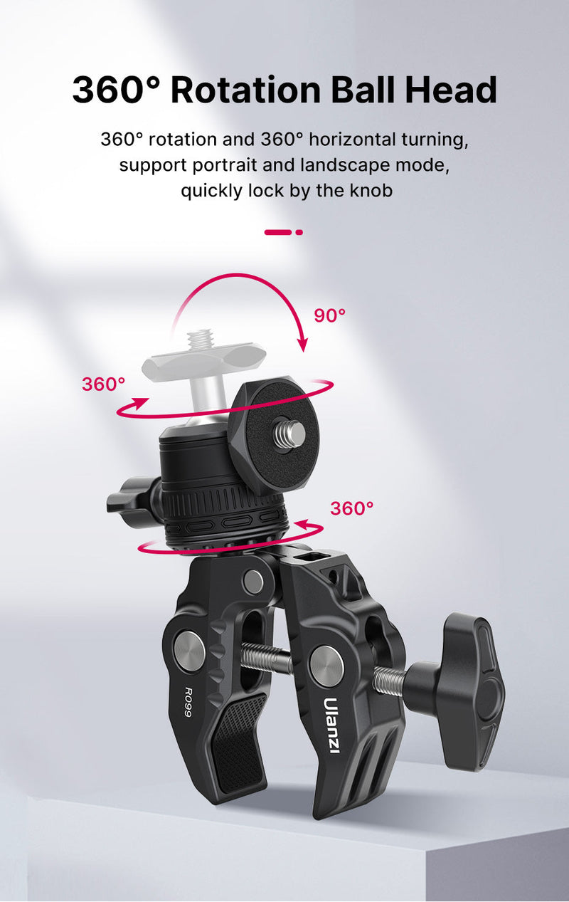 Ulanzi R099 Clamp Mount with Mini Ball Head