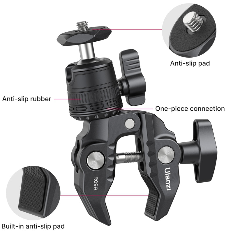 Ulanzi R099 Clamp Mount with Mini Ball Head