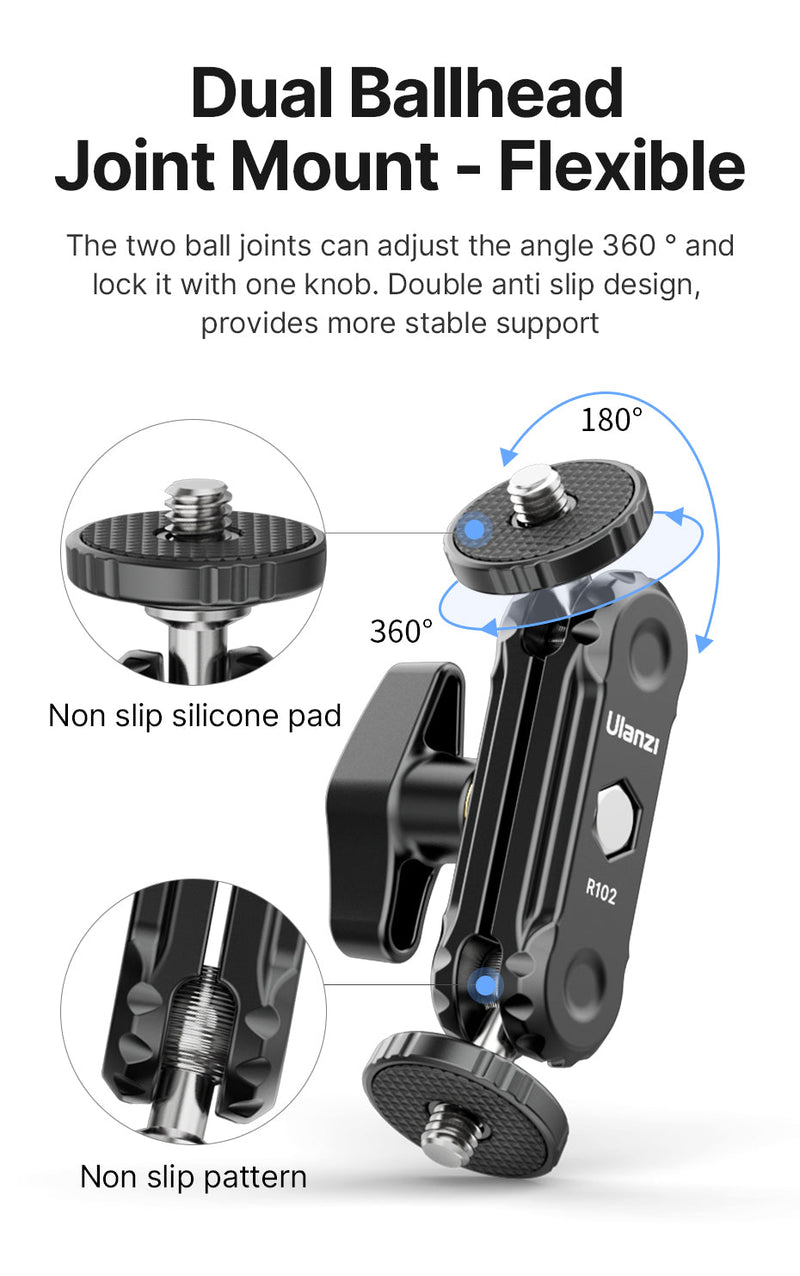 Ulanzi R102 Double Ball Head & 1/4" Screw