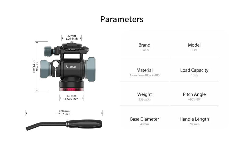 Ulanzi U-190 Mini Fluid Head 2895