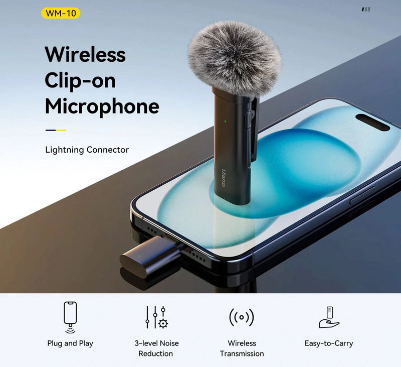 Ulanzi WM-10 Wireless Clip-on Microphone (Lightning) for Smartphone or Tablet 3319