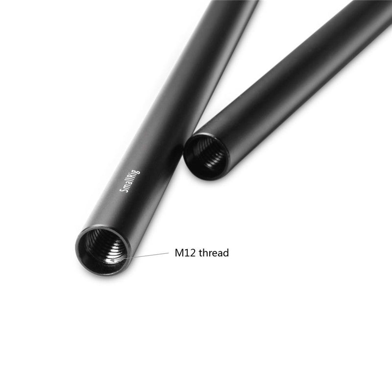 SmallRig 2pcs 15mm Black Aluminum Alloy Rod (M12-30cm) 12inch 1053