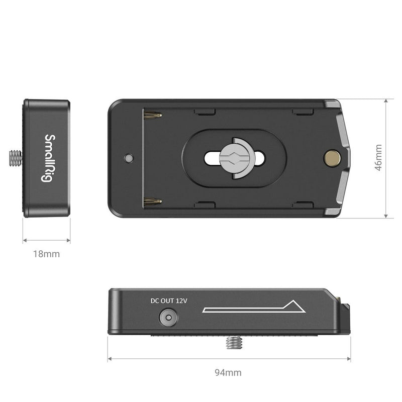 SmallRig NP-F Battery Adapter Plate Lite with NP-FZ100 Dummy Battery 3095