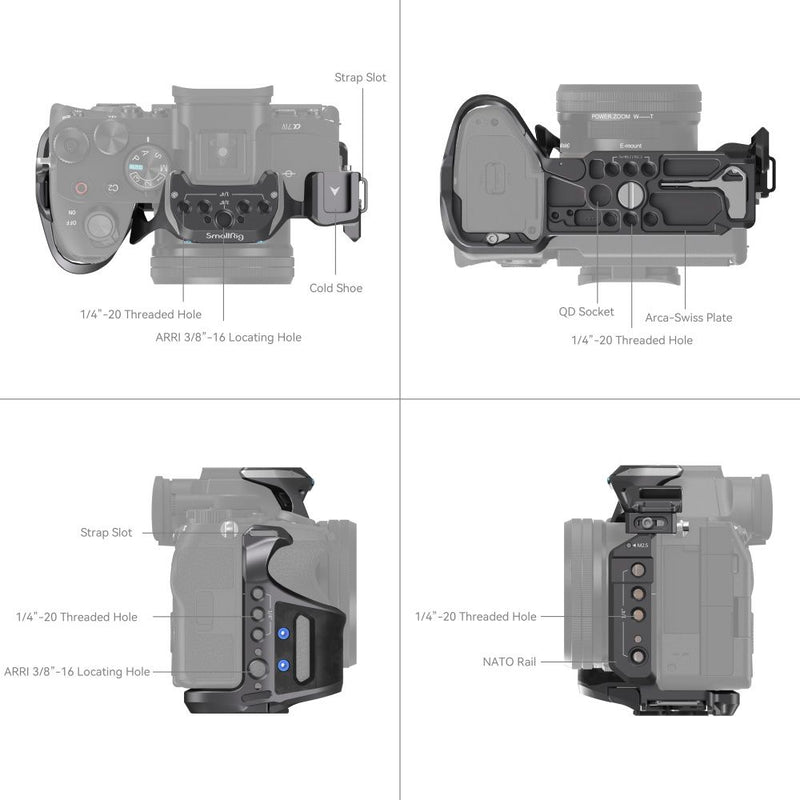 SmallRig Rhinoceros Basic Cage Kit for Sony Alpha 7R V / Alpha 7 IV / Alpha 7S III 3708