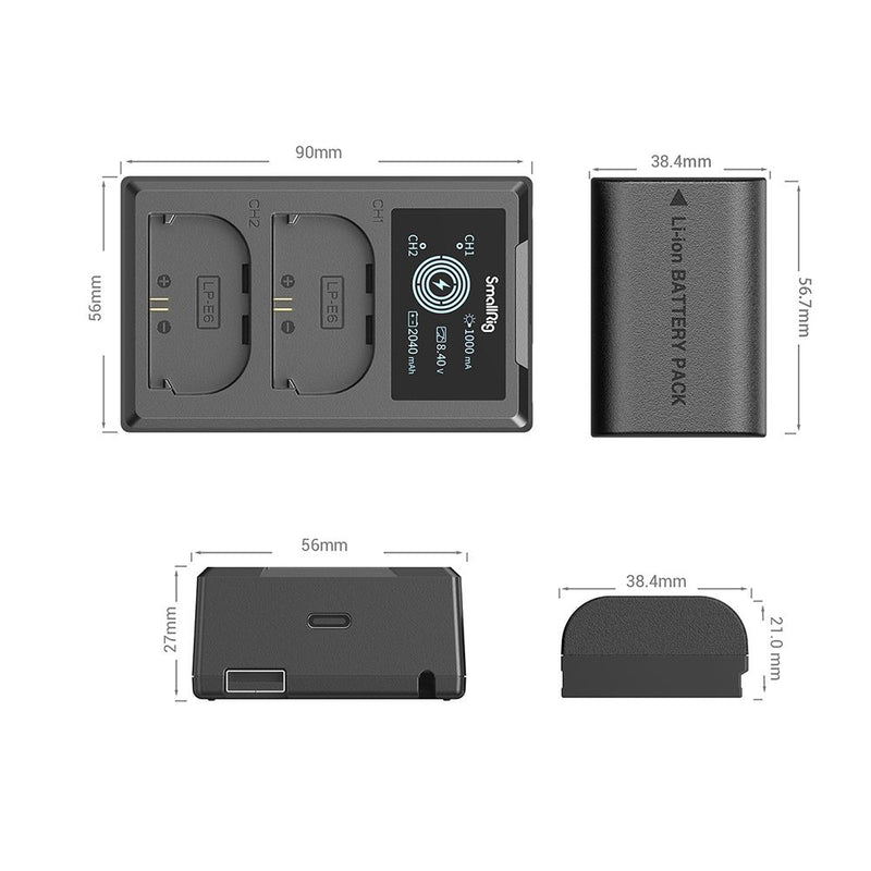 SmallRig LP-E6NH Camera Battery and Charger Kit 3821