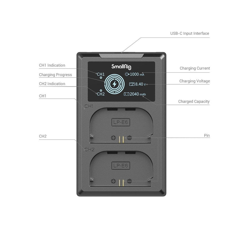 SmallRig LP-E6NH Camera Battery and Charger Kit 3821