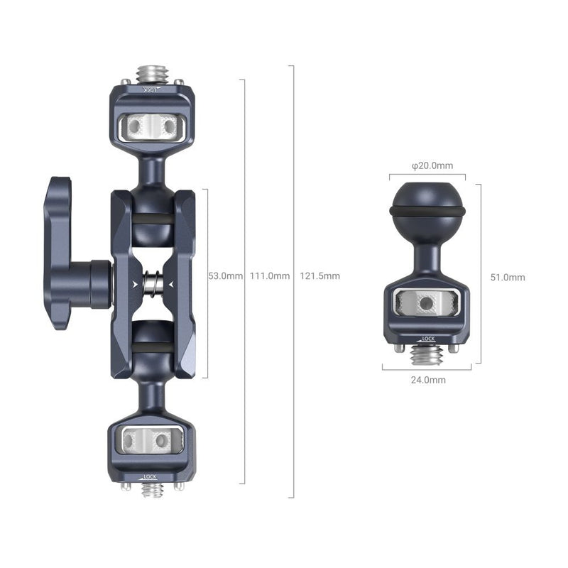 SmallRig Magic Arm with Dual Ball Heads (1/4"-20 Screw and ARRI locating Screw) 3874