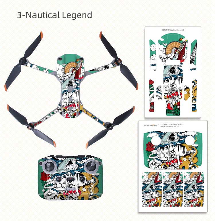 Sunnylife Decals Skin for DJI Air 2S (Nautical Legend)