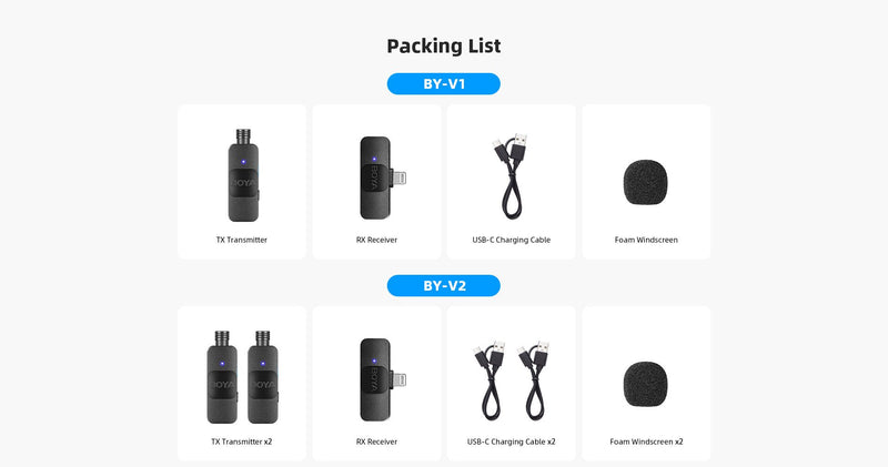 BY-V2 Ultracompact 2.4GHz Wireless Microphone System