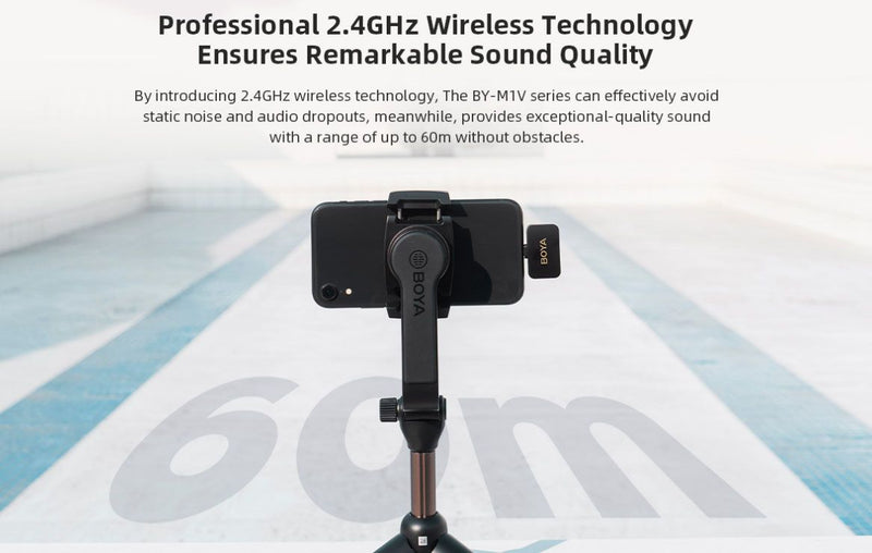 BOYA M1V1 Mini 2.4GHz Dual-Channel Wireless Microphone System