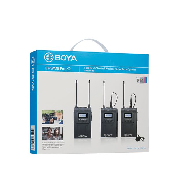 BOYA UHF Dual-Channel Wireless Microphone System (2x TX8 Pro + 1x RX8 Pro)