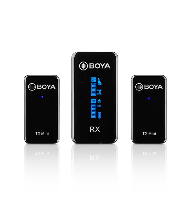 BOYA Ultracompact 2.4GHz Dual-Channel Wireless Microphone System (2x TX 1x RX)