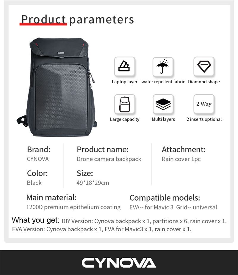 CYNOVA Multi-Function Backpack for Mavic 3 / Mavic 3 Pro