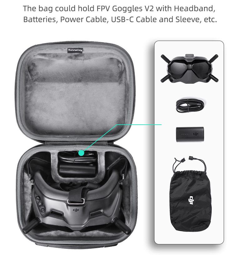 Sunnylife Portable Carrying Case for DJI FPV Goggles V2