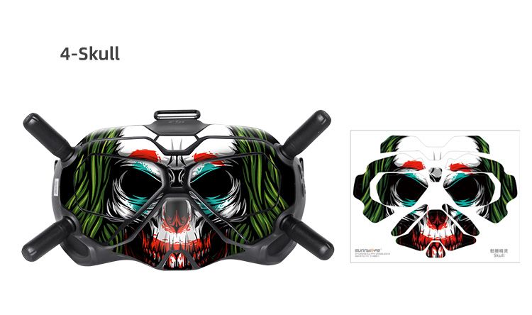 Sunnylife PVC Stickers for DJI FPV Goggles V2 (Skull)