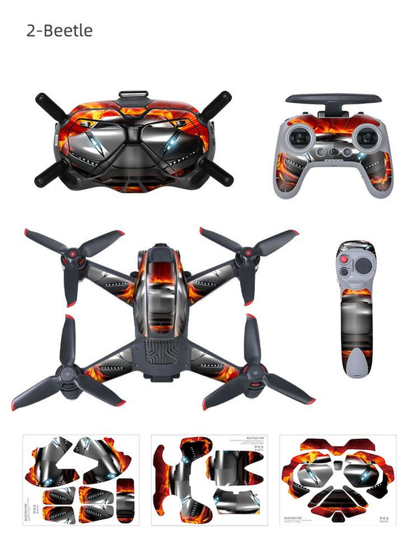 Sunnylife Decals Skin for DJI FPV Drone / Goggles V2 / Remote Controller 2 / Motion Controller (Beetle)