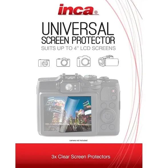 Inca Universal Clear Screen Protector 3pcs for up to 4-inch LCD Screen