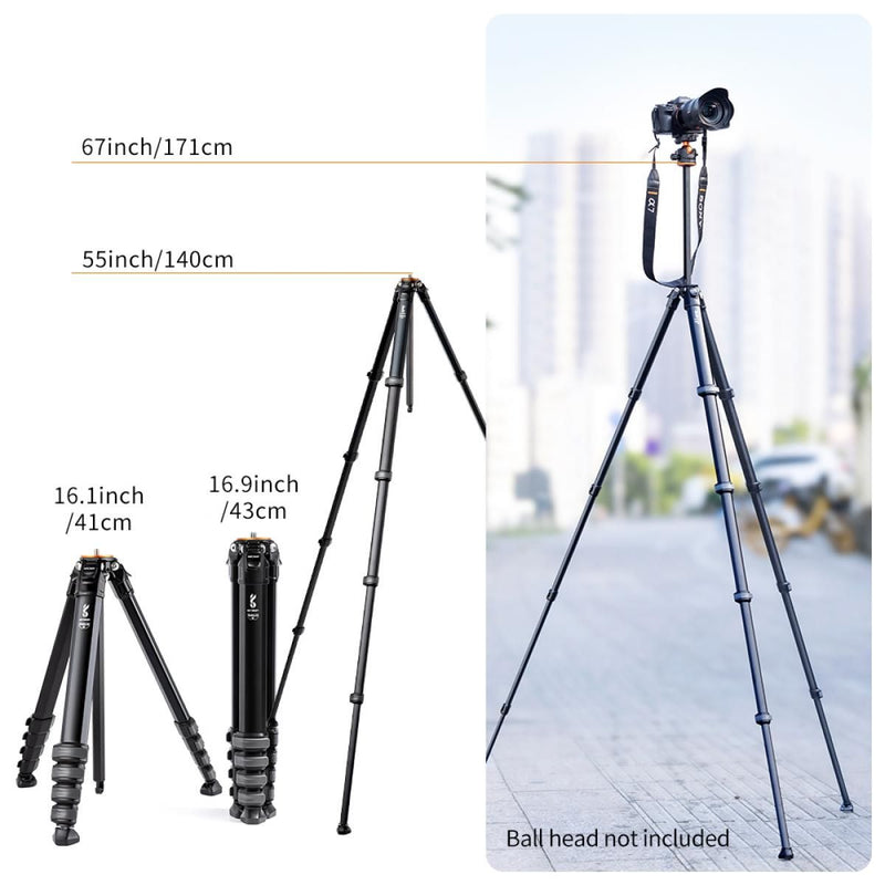 K&F Concept 70" Aluminium Alloy Tripod (Ball Head not included)