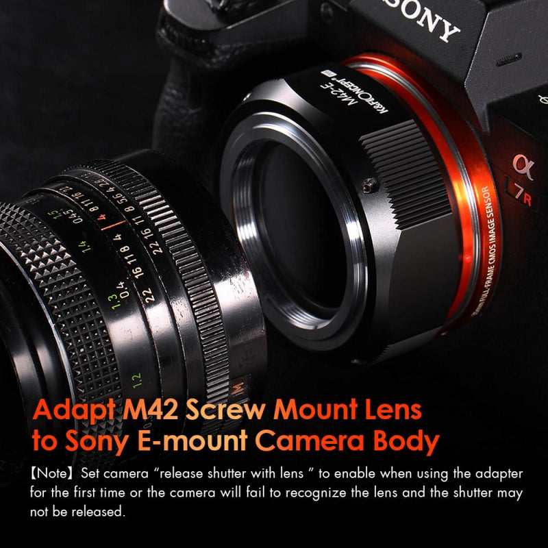 K&F Concept M10115 M42-NEX PRO High Precision Lens Adapter (Orange)(M42-E)