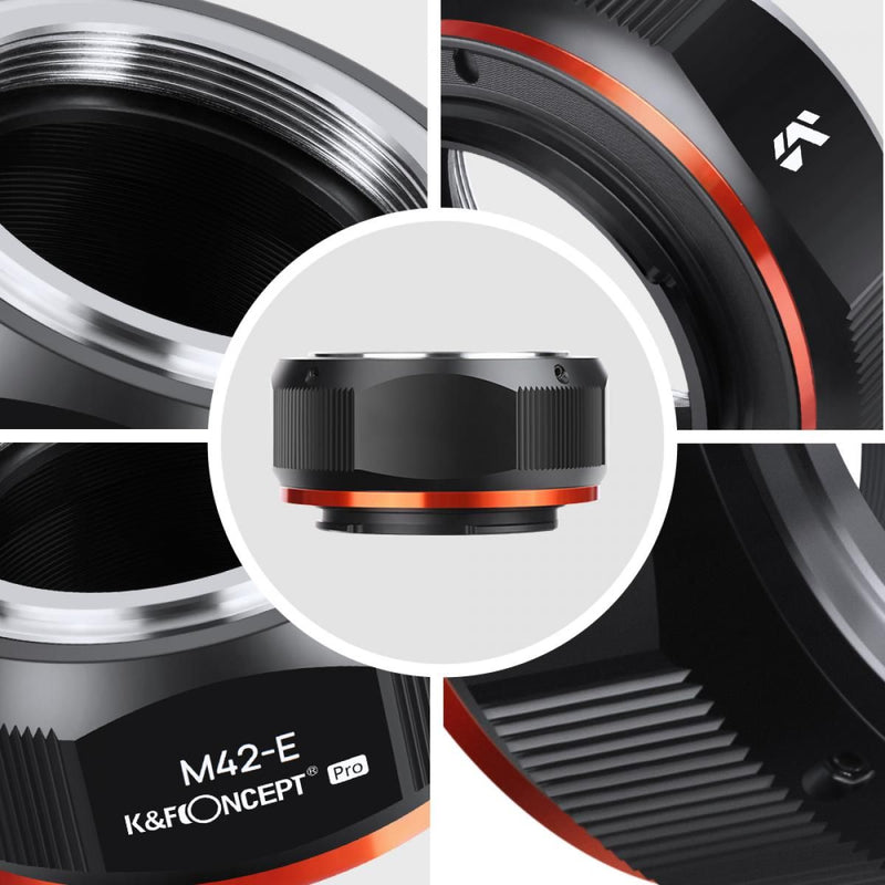 K&F Concept M10115 M42-NEX PRO High Precision Lens Adapter (Orange)(M42-E)