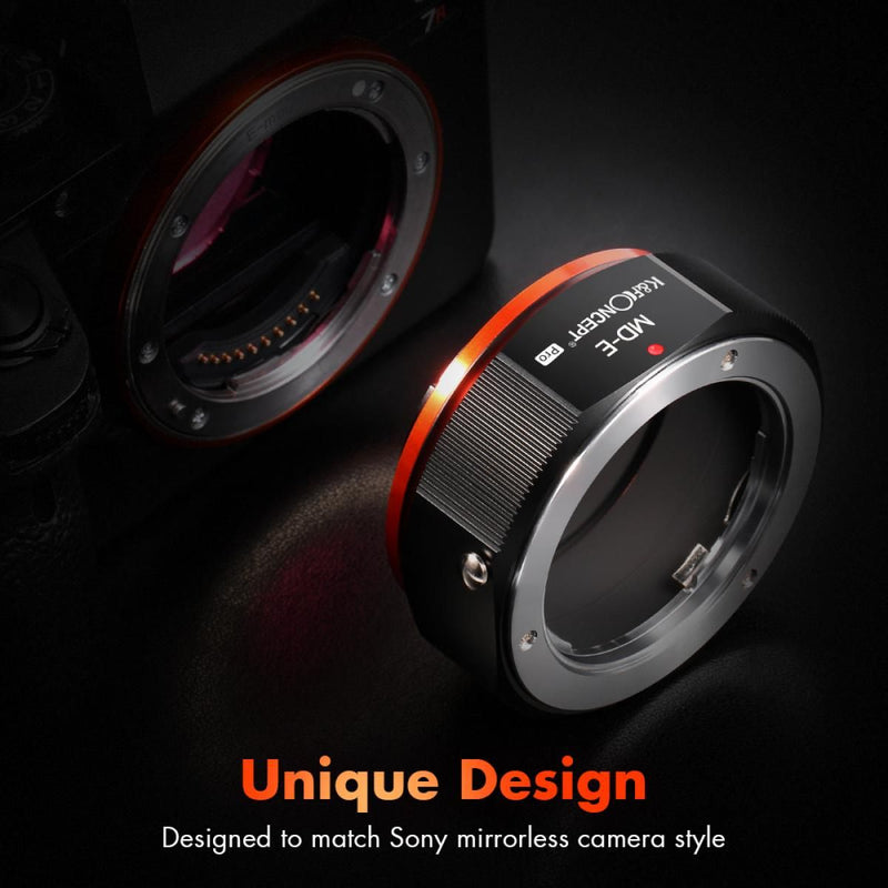 K&F Concept M15105 MD-NEX Pro High Precision Lens Adapter (Orange)(MD-E)