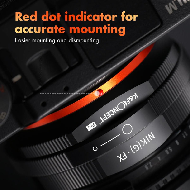 K&F Concept M18115 Nikon NIK(G)-FX PRO High Precision Lens Adapter (Orange)