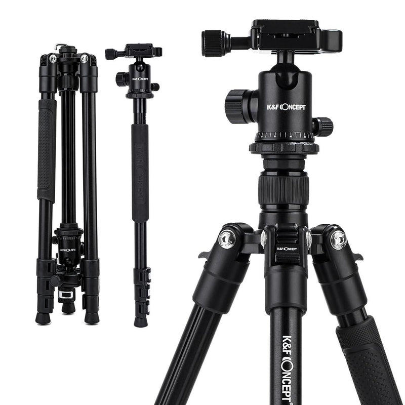 K&F Concept TM2324 II 156cm Foldable Lightweight Aluminum Tripod