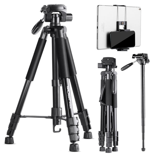 K&F Concept 69.7" Portable Compact Tripod with Phone/Pad Mount (Black)