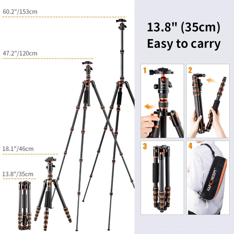 K&F Concept 60" Carbon Fiber Tripod