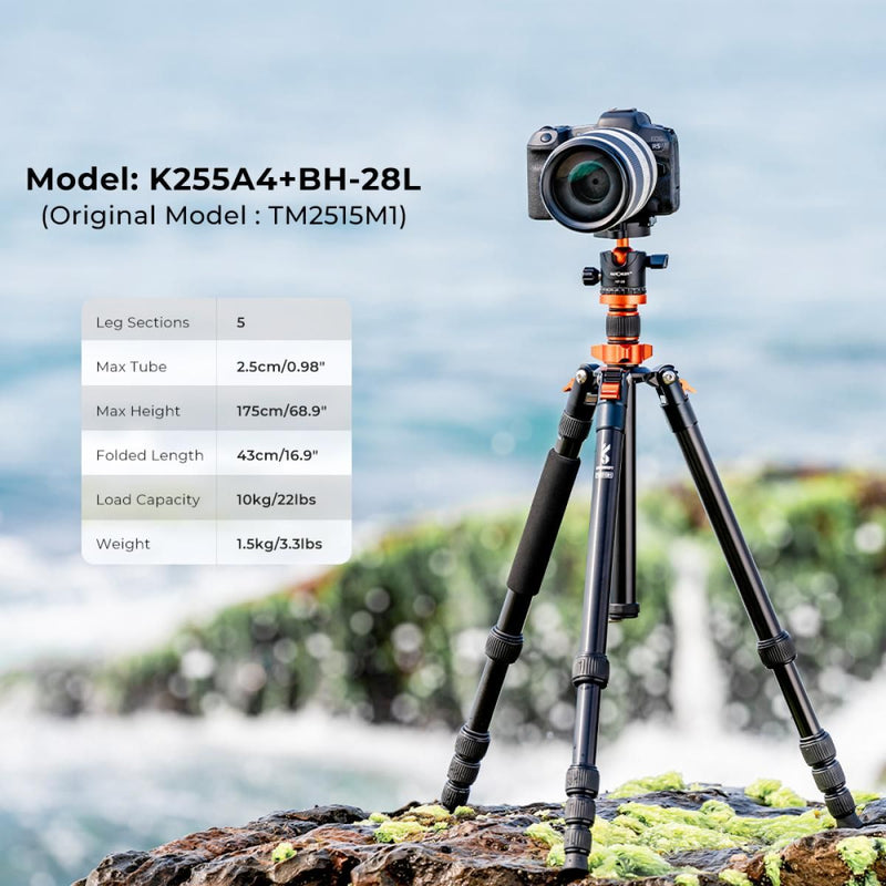 K&F Concept 68" Compact Travel Tripod with Monopod