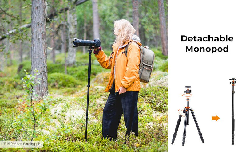 K&F Concept 68" Compact Travel Tripod with Monopod