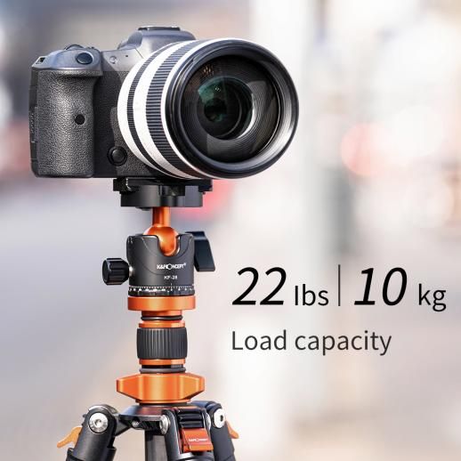 K&F Concept 63-inch Carbon Fiber Tripod with Detachable Monopod