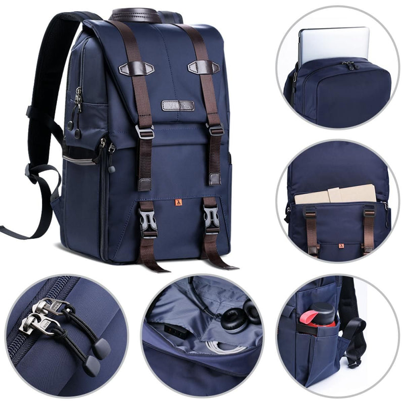 K&F Concept Multifunctional DSLR Camera Travel Backpack (Deep Blue)