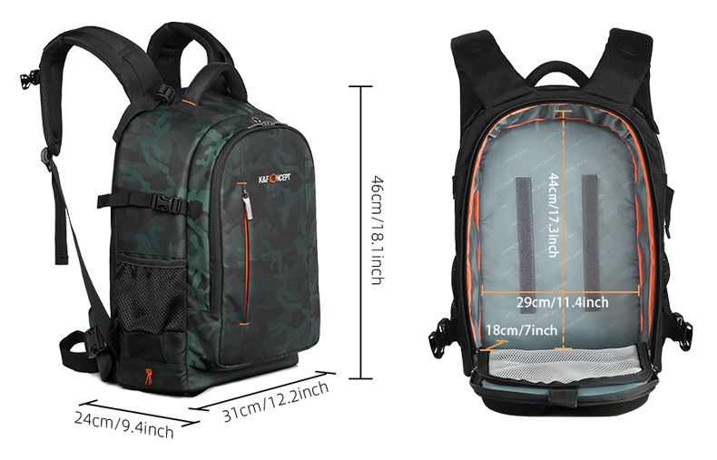 K&F Concept 23L Multifunctional Large DSLR Camera Backpack