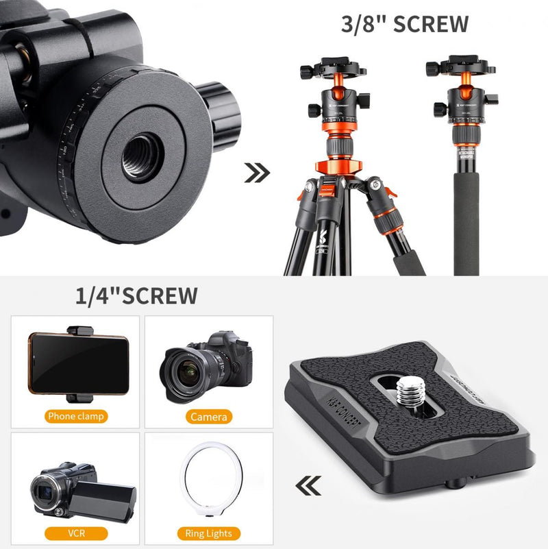 K&F Concept Tripod Ball Head with 1/4" Quick Release Plate