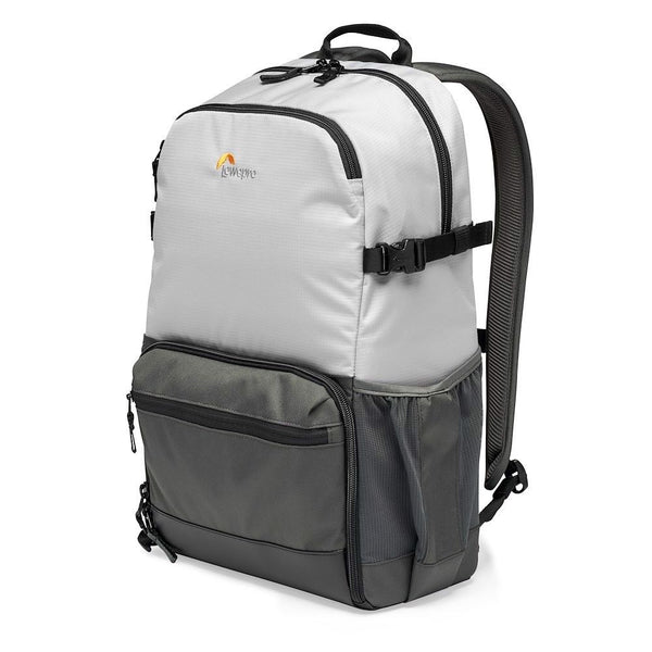 Lowepro Truckee BP 250 LX Camera Backpack featuring a spacious main compartment, padded laptop pocket, and secure camera compartment.