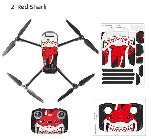 Sunnylife Decals Skin 3M Sticker for DJI Mavic 3 (Red Shark)